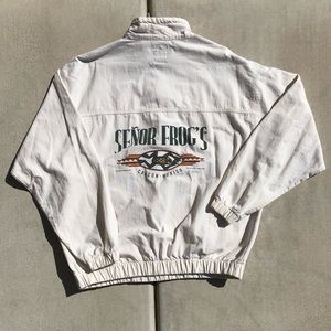 Vtg Senor Frogs Cancun Mexico 1/4 Zip Jacket 90s